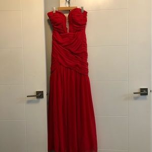 Red special occasion maxi dress